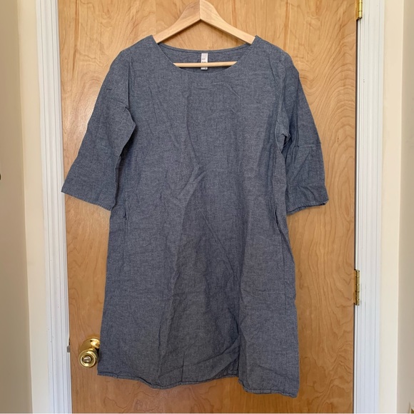 American Apparel a-line dress - blue chambray, size M/L - Picture 1 of 3